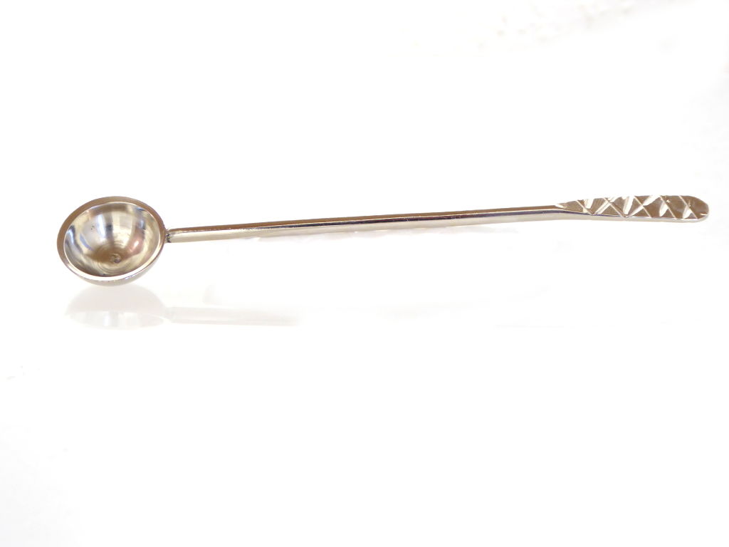 Räucherlöffel schlicht Messing - silber